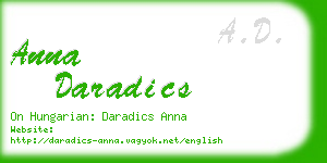 anna daradics business card
